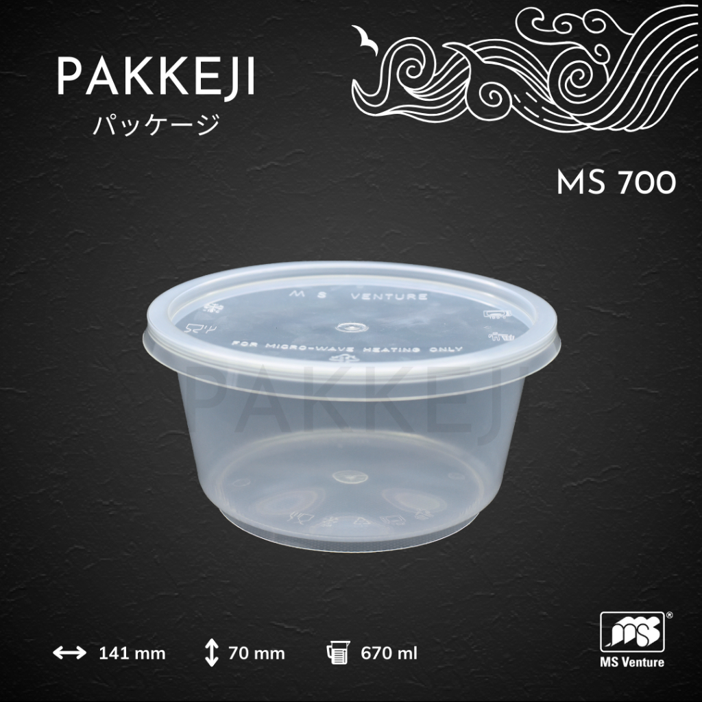 Pakkeji Mini Cup – Wadah Praktis untuk Dessert & Saus Kapasitas 500 gram – MS Venture - MS 700