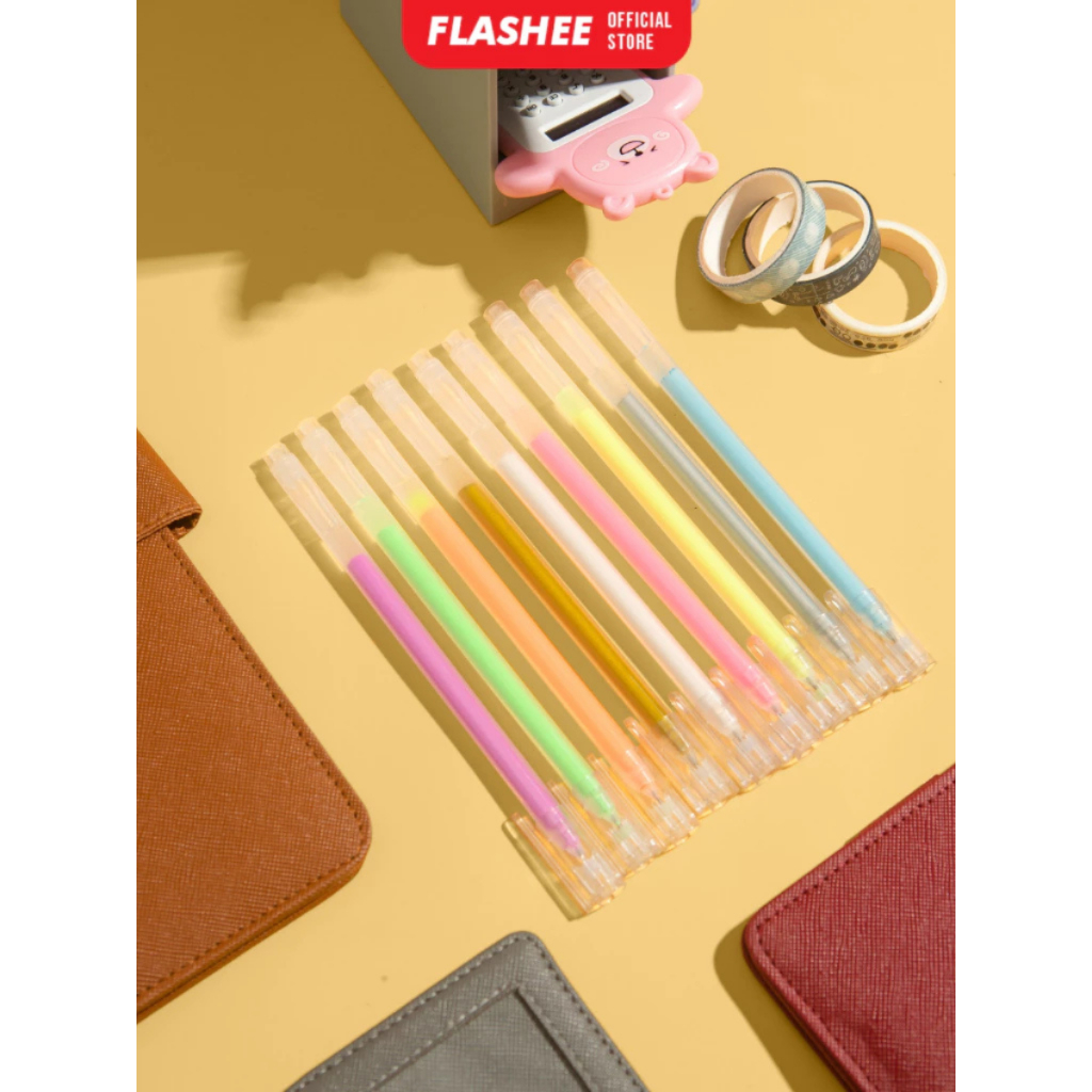 

Flashee Set 9 Pulpen 0.50MM Pena Pulpen Gel Color Warna Warni