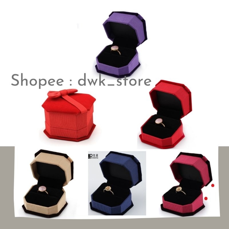 Kotak Cincin Kawin / Nikah Beludru Pita Mewah / Ring Box Elegan couple