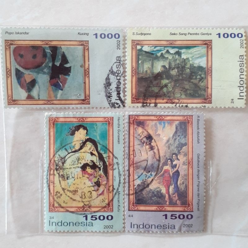 

(A) Perangko Indonesia Lukisan Tahun 2002 set lengkap 4pcs