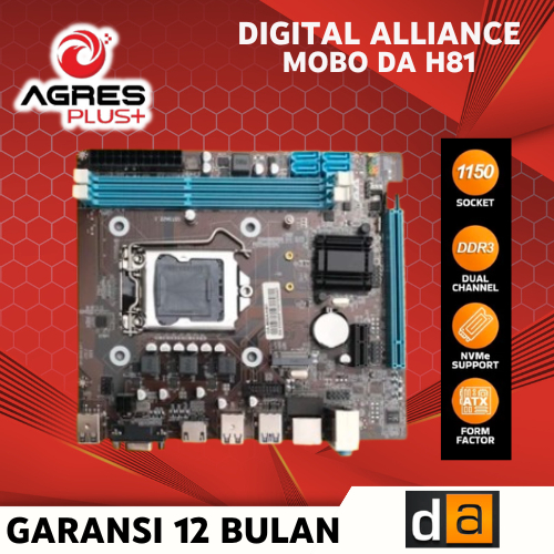 Motherboard DA H81 NVME INTEL Socket M-ATX/ITX LGA 1150 AGP