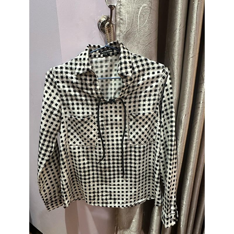 preloved kemeja colorbox dan rok mini putih