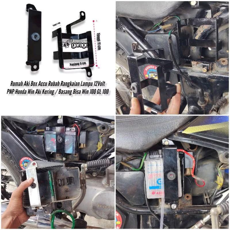 box accu rubah rangkaian lampu 12 volt win 100 GL 100 Rumah aki win 12 volt PNP aki GL 100