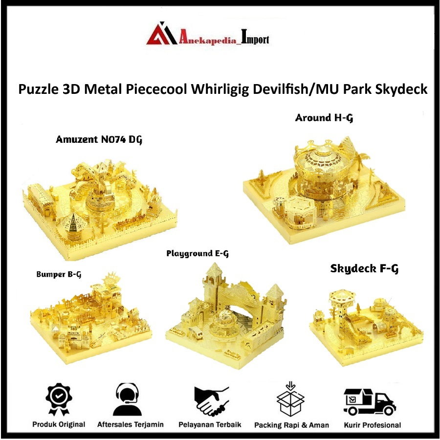 Puzzle 3D Metal Piececool - Whirligig Devilfish - MU Park Skydeck - 3d Metal Puzzle - Puzzle 3D - Pi