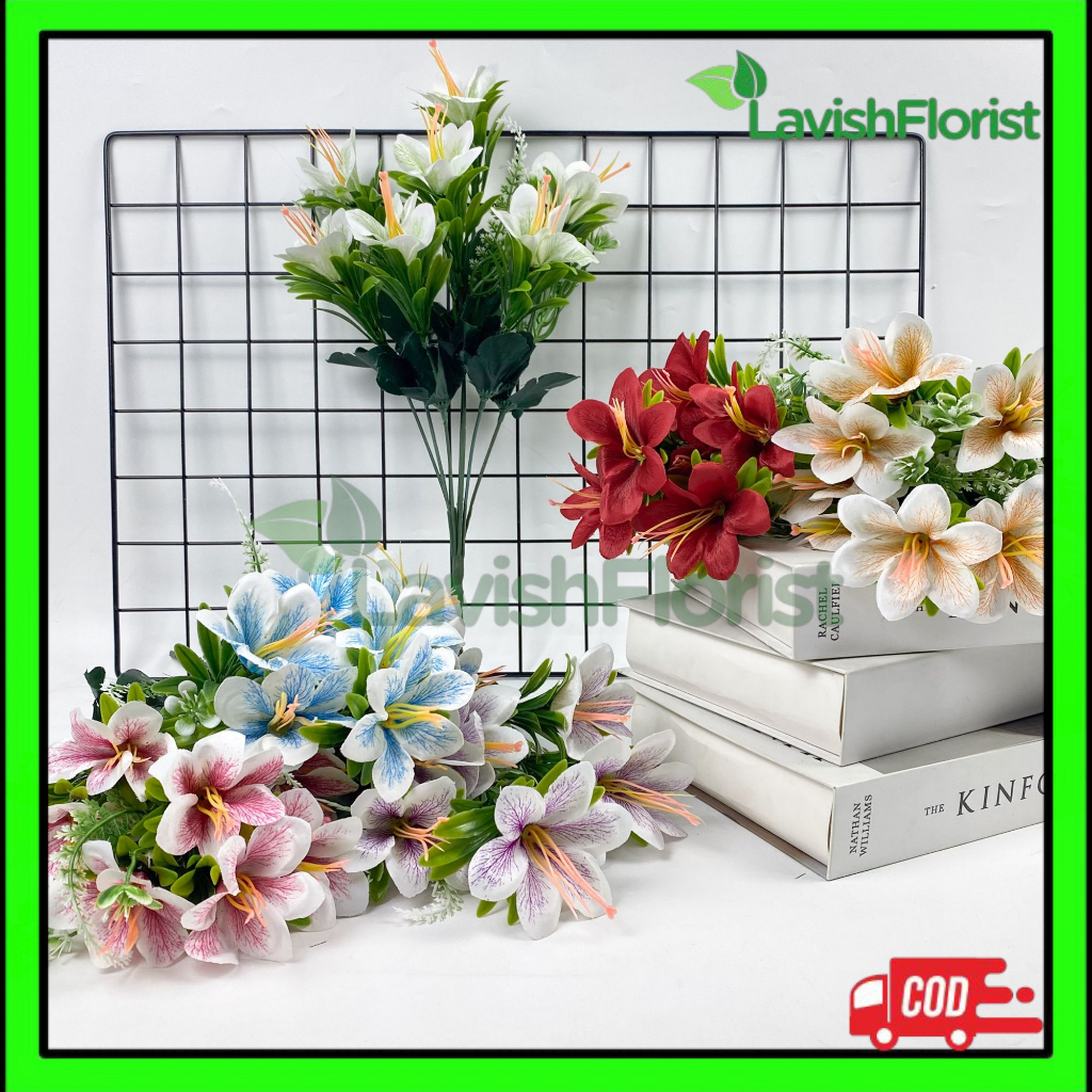 BUNGA KAMBOJA CABANG 7 TANGKAI BUNGA ARTIFICIAL PALSU DEKORASI BUKET