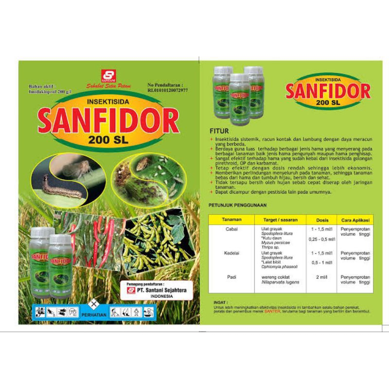 Insektisida SANFIDOR (Imidakoprid) 200 SL 1 L Basmi Tuntas Hama Kutu Kutuan Perusak Daun