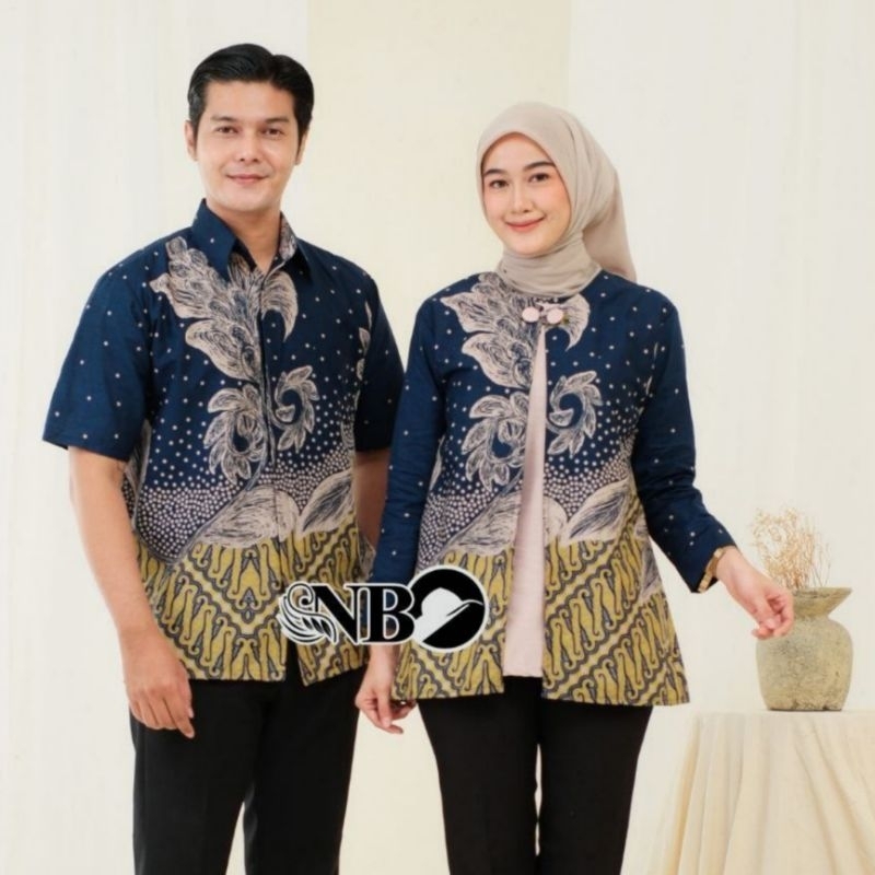 baju batik couple pasangan remaja moderen motif angrek navi
