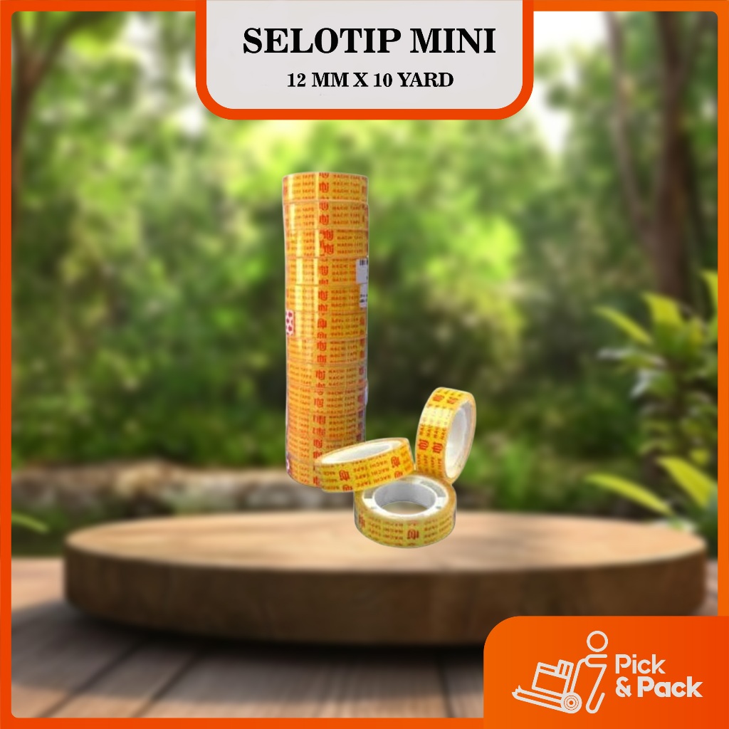 

Pick & Pack Selotip Mini 12 MM x 10 Yard / Isolasi mini 12mm x 10y lakban mini stationary tape