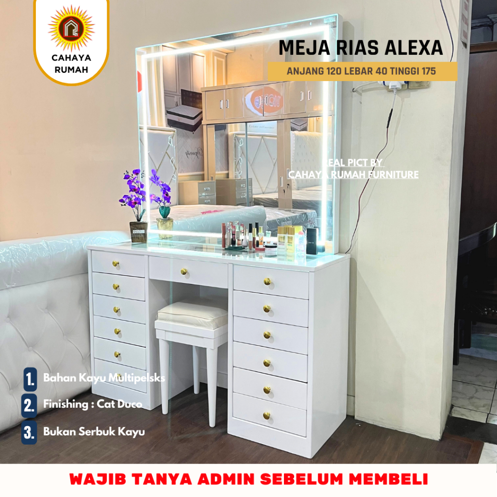MEJA RIAS ALEXA - MEJA AESTHETIC  CAHAYA RUMAH FURNITURE