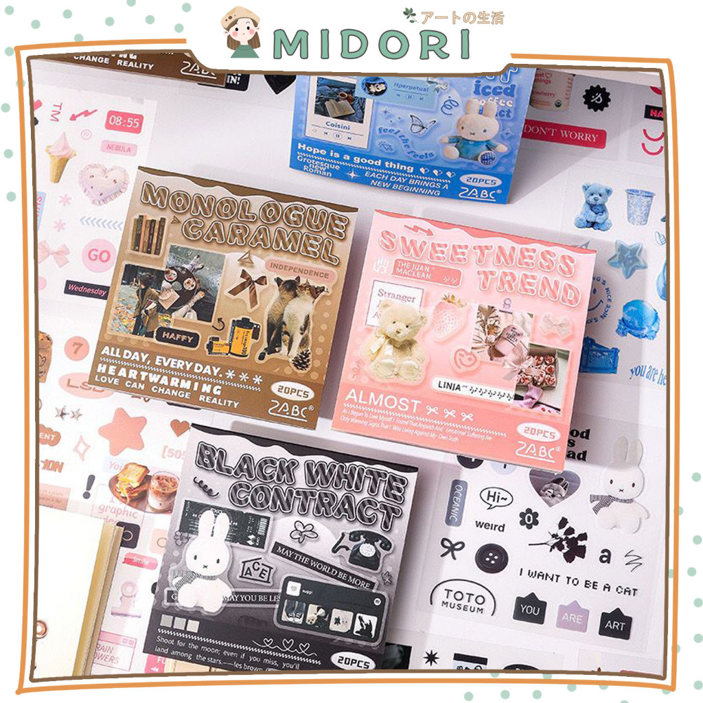 

[MIDORI] 20Pcs CUTE ANIMAL CARTOON KARAKTER Sticker Planner 3D DIY Scrapbook Stiker Dekor Jurnal - B0503
