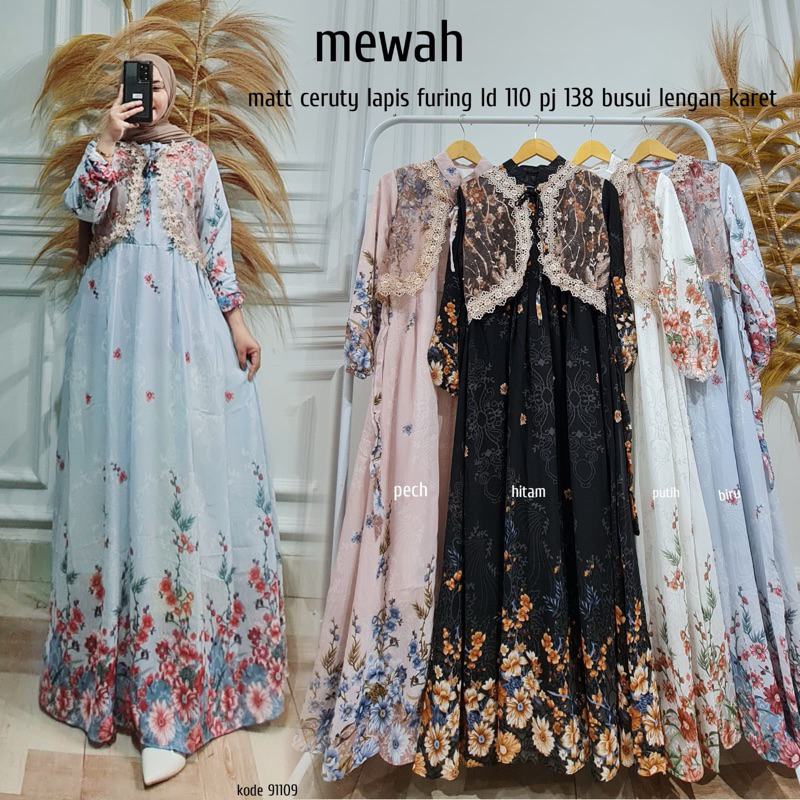 Gamis Mewah Ceruti Premium – Elegan, Nyaman & Busui Friendly