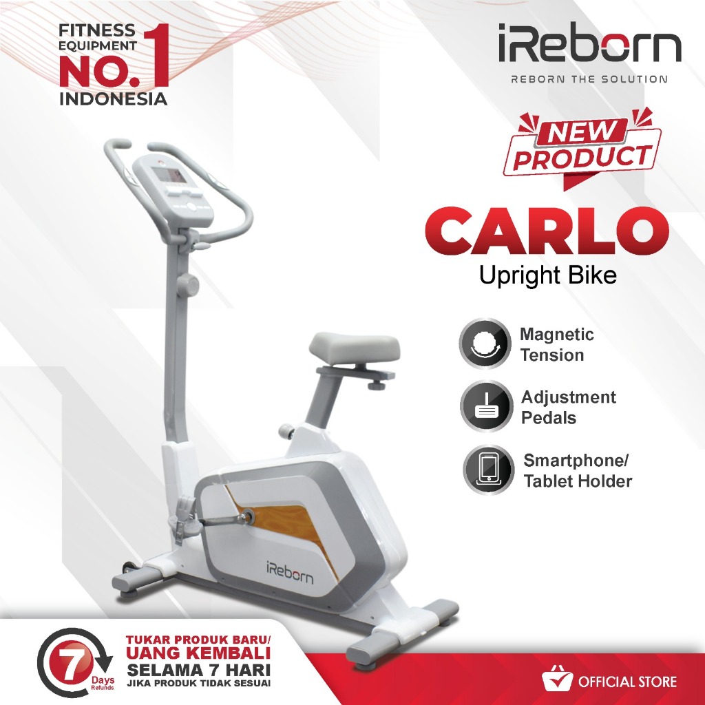 iReborn - Alat Fitness Sepeda Statis Carlo Magnetic Bike (Official Shop)