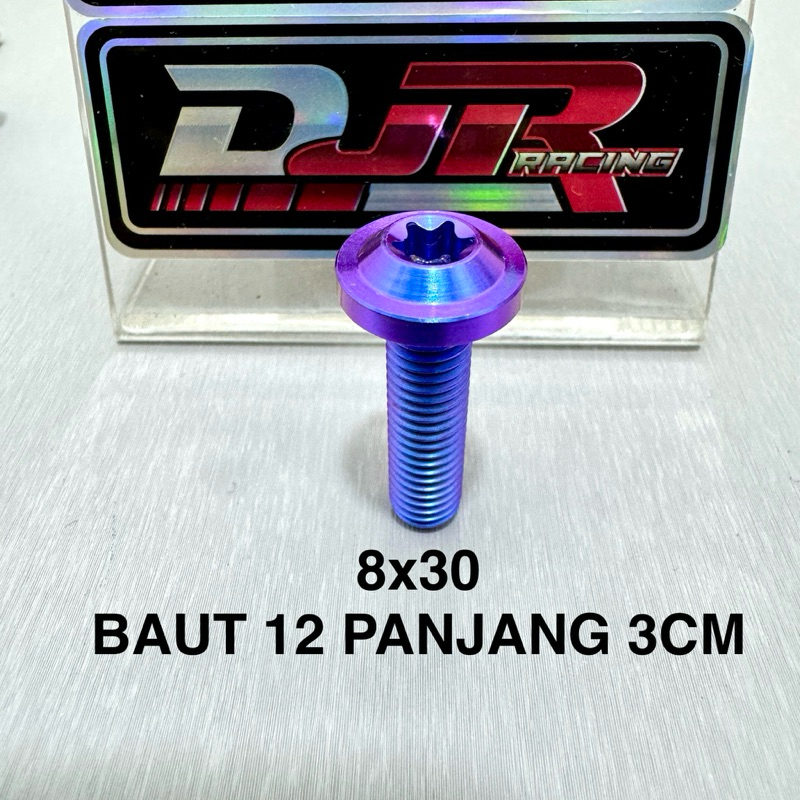 BAUT 12 TITANIUM 8x30 BIG HEAD original VIETNAM baut 12 panjang 3 cm