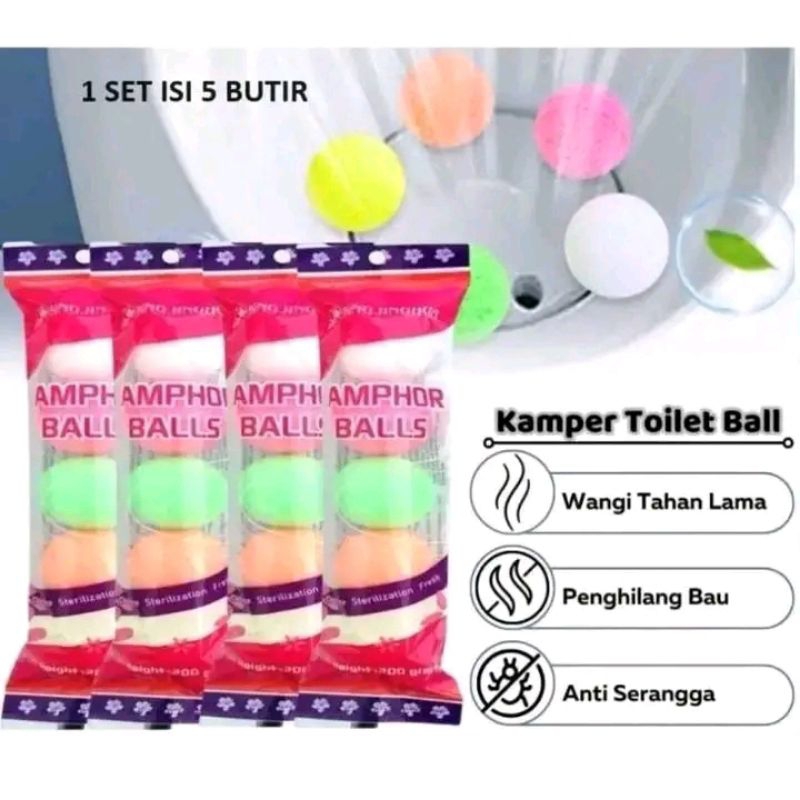Kamper Bulat Kapur Barus Kamper Toilet Ball Isi 5 Kamper Bola Besar Pengharum Ruangan