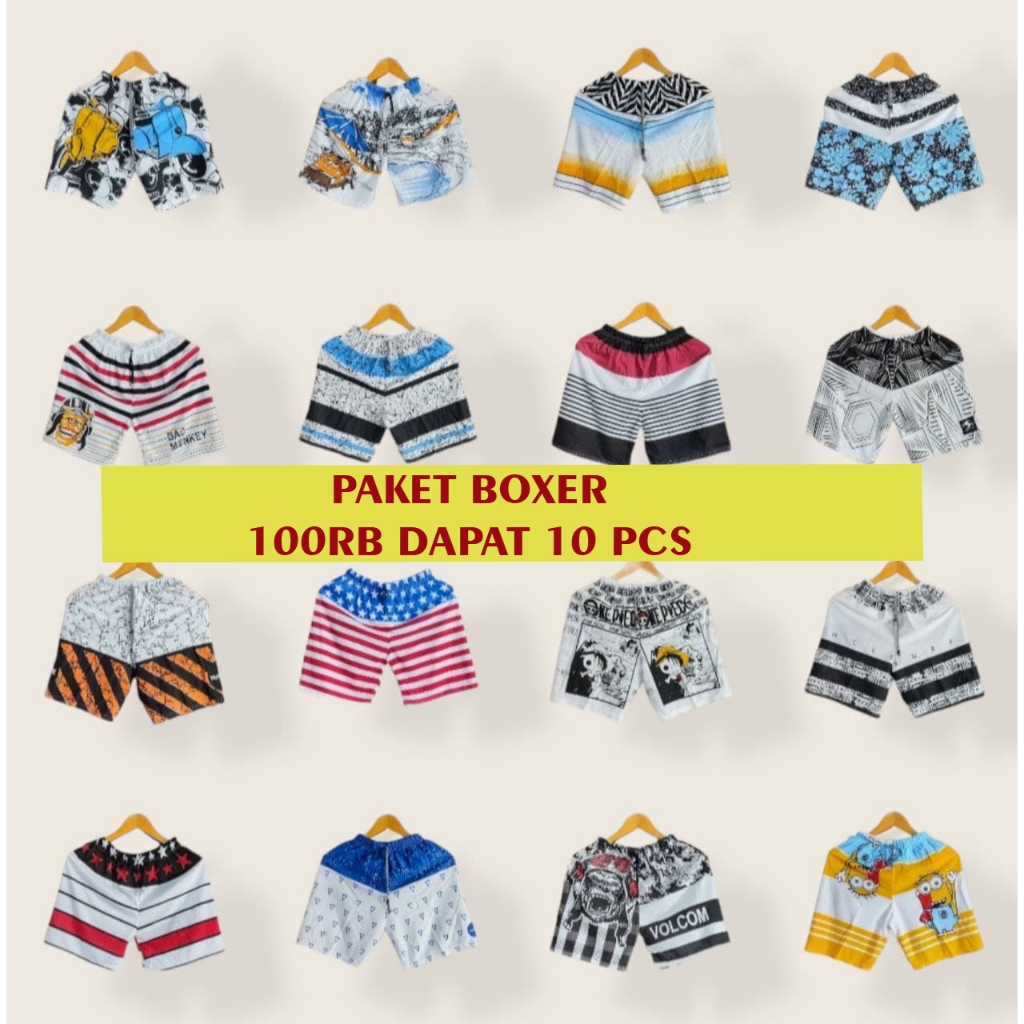 PAKET USAHA dapet 10 pcs BOXER PRIA DAN WANITA | pakaian dalam boxer
