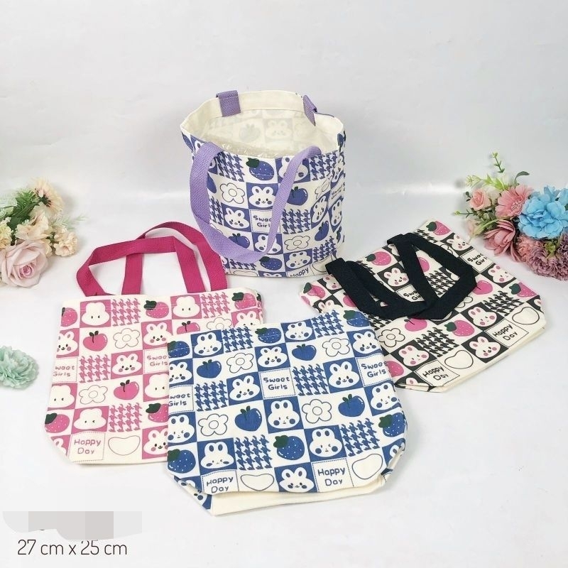 Tas tenteng/ tote mini /tas wanita kuliah tas ngaji tas serbaguna