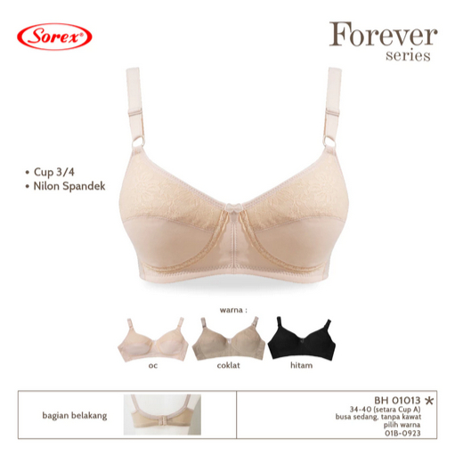 Sorex Bra Brokat Tanpa Kawat Busa Tipis BH 01013