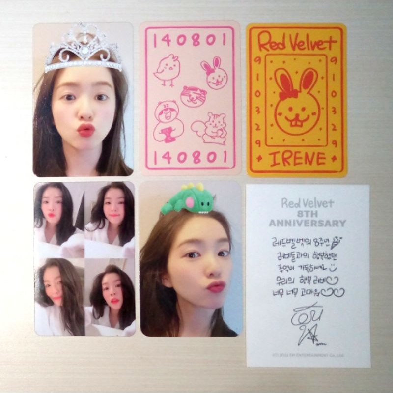 Official Photocard Irene Red Velvet MD 8th Anniversary Lucky Card Acrylic