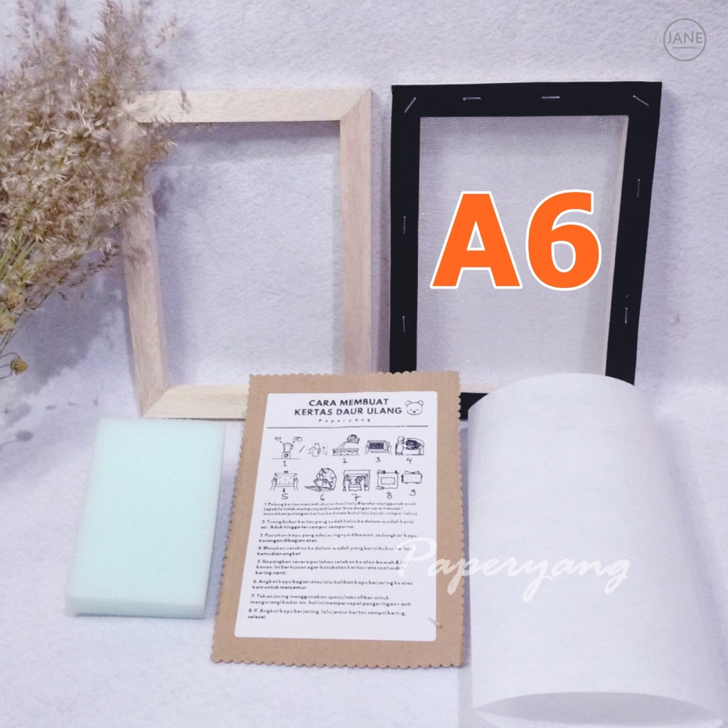 Cetakan Kertas Daur Ulang A6 / Alat cetak Bubur Kertas /  Screen Kertas Daur Ulang / Paperyang
