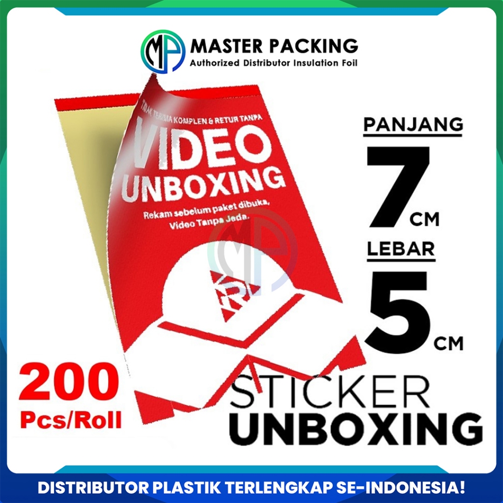 

Stiker Video Unboxing 5cm x 7cm Roll isi 200pcs / Label Video Unboxing Sticker Roll Merek Rusfet
