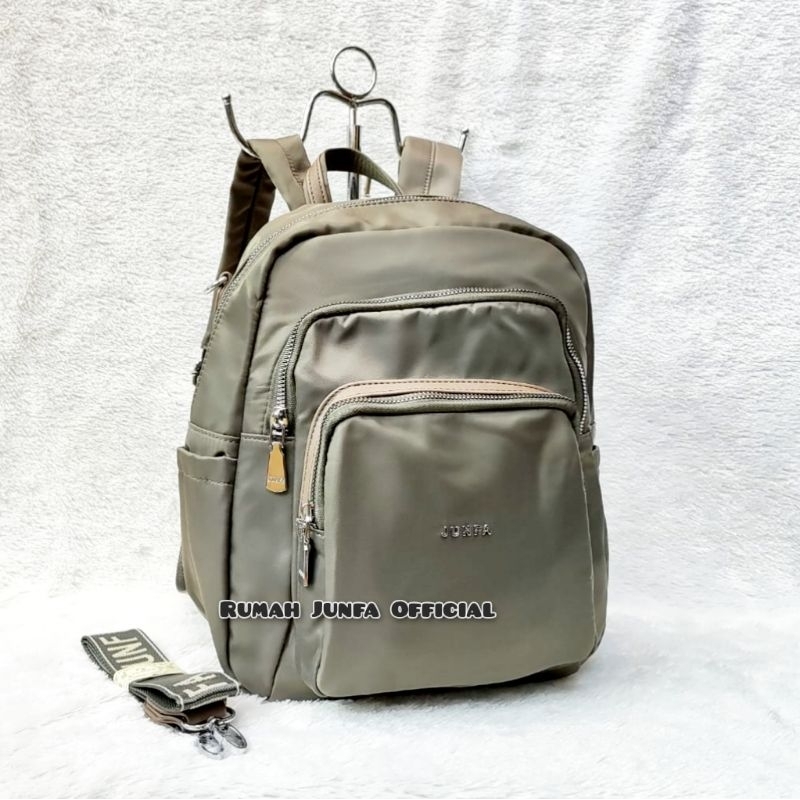 TAS RANSEL JUNFA ORIGINAL 2546-362 BAHAN PARASUT POLOS MULTIFUNGSI WATERPROOF
