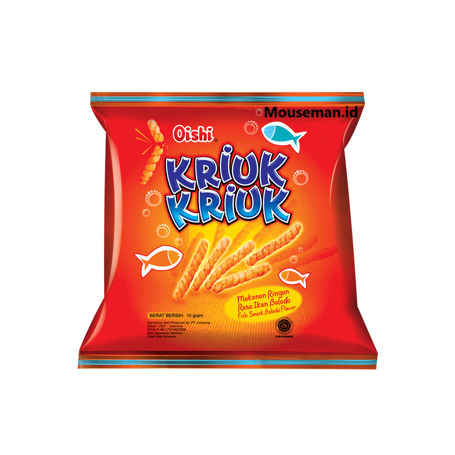 

Oishi Kriuk Kriuk Fish Snack Rasa Ikan Balado 10gr