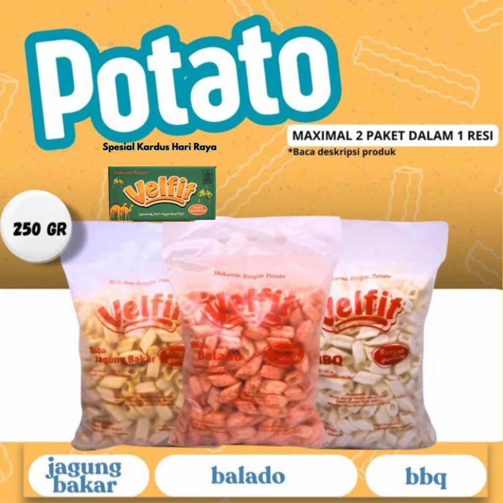 Velfit Super Potato  3 Bungkus, 90% Kualitas Potato dan 10% Tepung - Bubuk