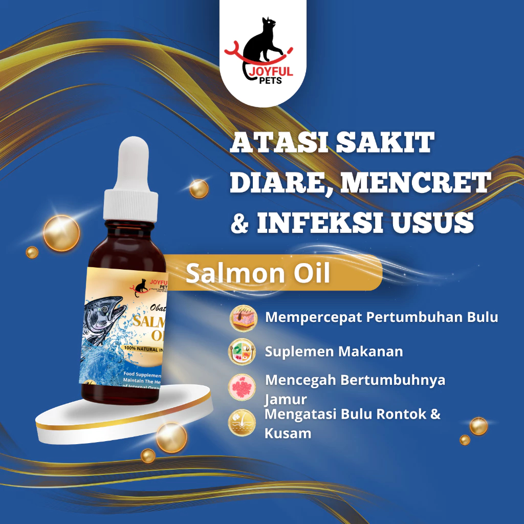Obat Tetes Kucing Liver Oil Minyak Ikan Salmon Omega 3 Suplemen Nutrisi Bulu Kucing
