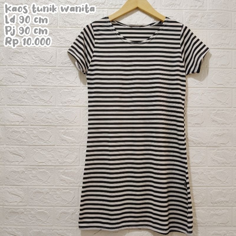 KAOS WANITA LENGAN PENDEK KAOS TUNIK WANITA POLOS KAOS TUNIK WANITA GARIS-GARIS KAOS TUNIK WANITA KA