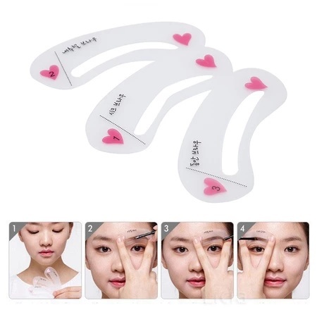 Alat Cetakan Alis 3 IN 1 Mini Eyebrow Template Kit 3in1 Pencetak Alis 3 Bentuk Alis Bagus