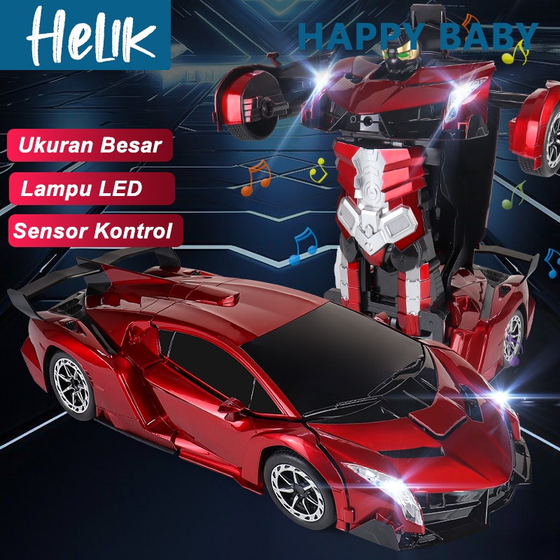 Mobil Jadi Robot Remote Control Jumbo 1:14 RC Mobil Transformer Bisa Sensor Kontrol Ada Lampu LED Fr