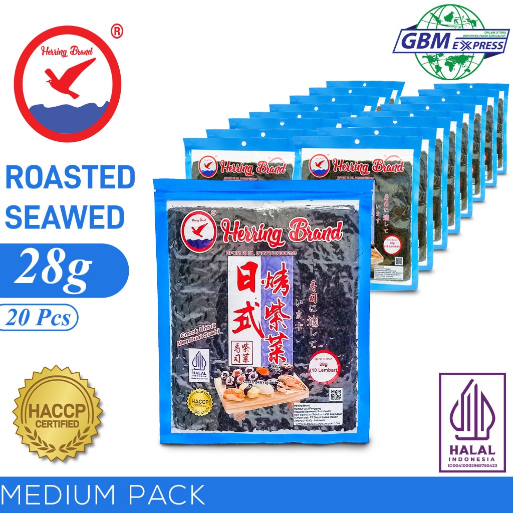 

Herring Brand Medium Pack Rumput Laut Sushi Nori 28g - 20pcs