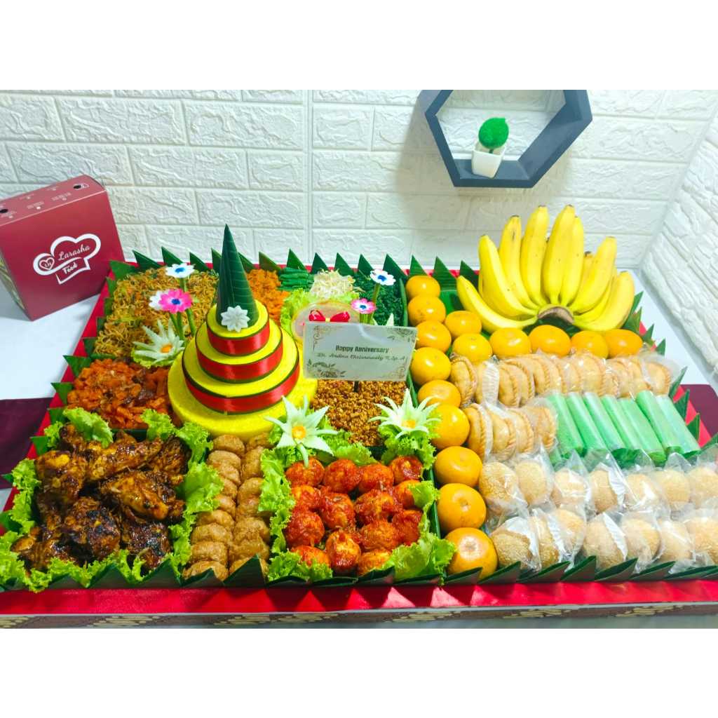 

Tumpeng Nasi Kuning Kotak Premium/Tumpeng komplit Murah/Tumpeng Nasi kuning Enak