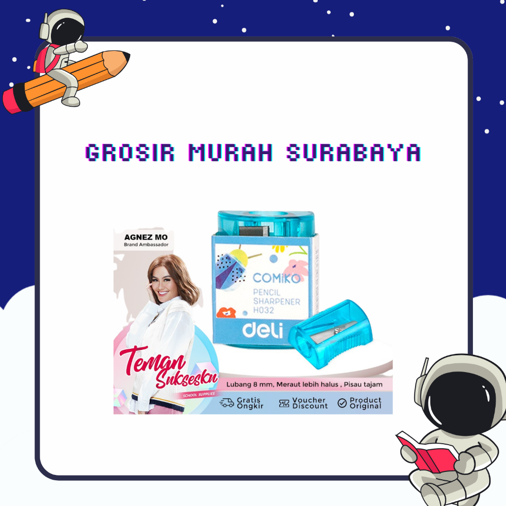 

Deli Sharpener / Rautan Pensil Lucu Warna-Warni EH034