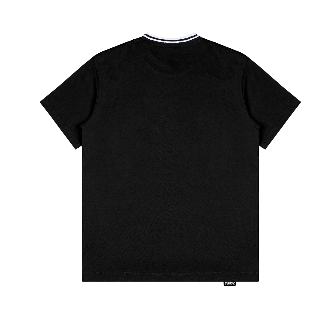 Troy Company Neck Strip Tshirt Black Ecoute - Kaos Lengan Pendek Kaos Hitam KST 3034-2B2W