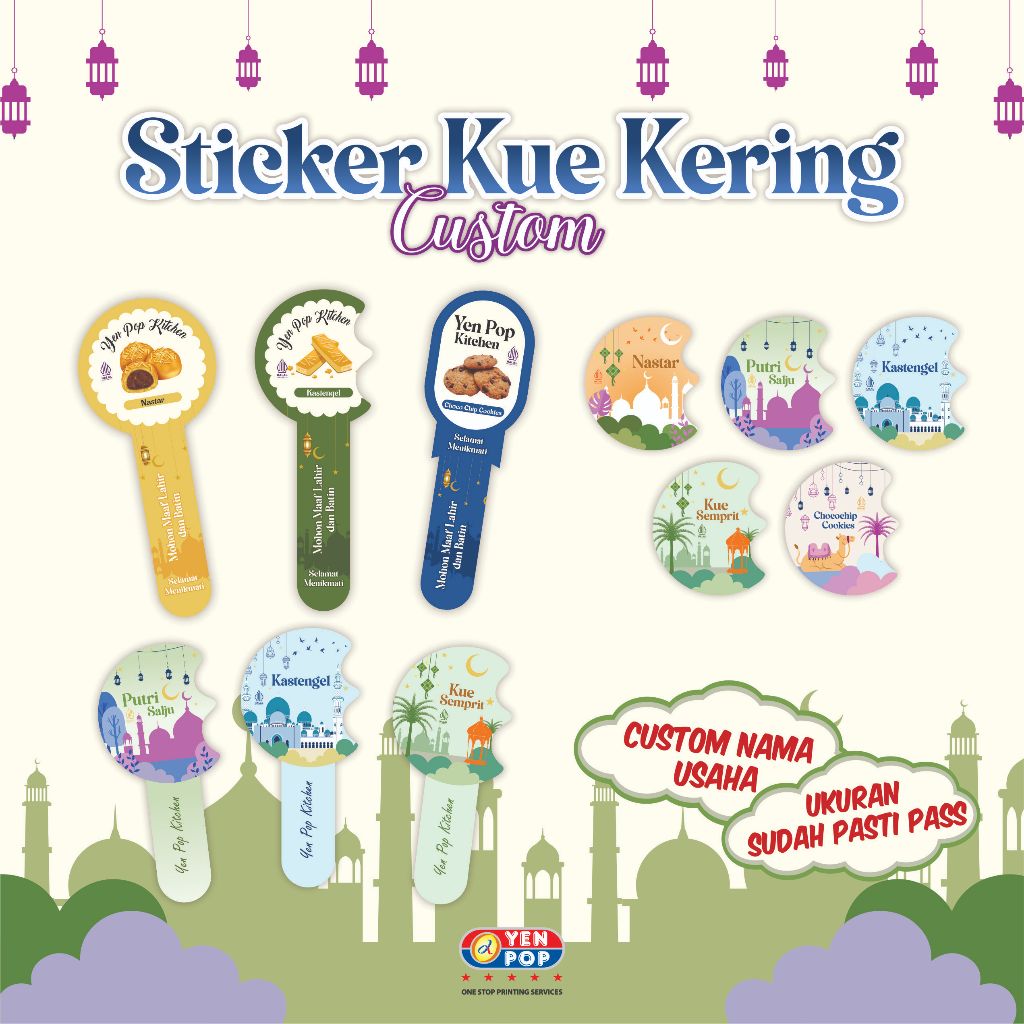 

(1 PCS) Cetak Sticker Kue Kering Lebaran / Sticker Idul Fitri / Sticker Kue Kering Lebaran / Sticker Kue Jar / Sticker Kue Toples