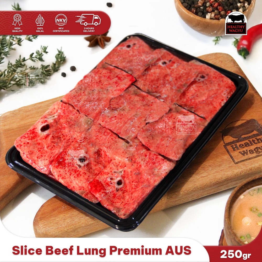 

Slice Beef Lung Paru Sapi Premium Australia 250gr Healthy Wagyu