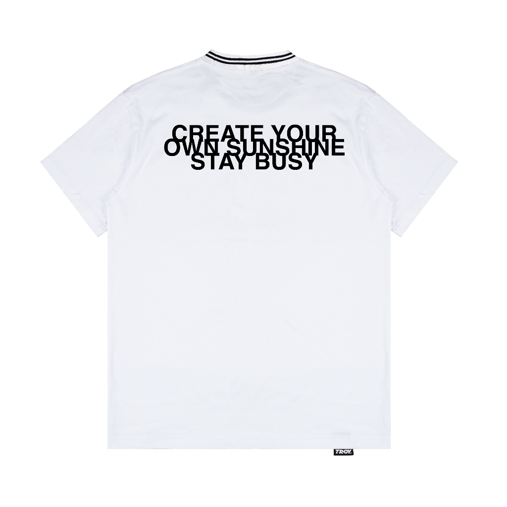 Troy Company Neck Strip Tshirt White Sunshine - Kaos Lengan Pendek Kaos Putih KST 3041-3W2B
