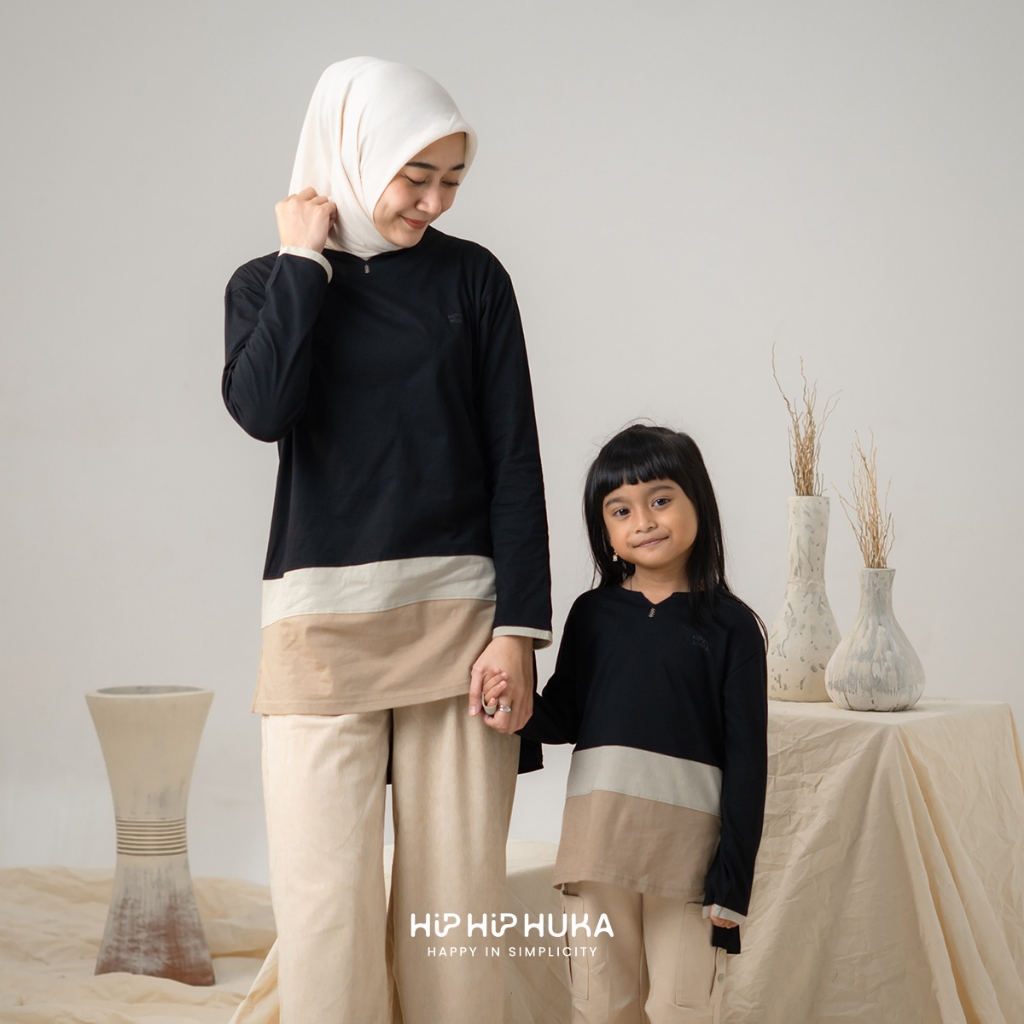 HipHipHuka - Tunik Couple Ibu Anak Perempuan Lengan Panjang Tunic Kaos Busui Friendly Nirwana Series
