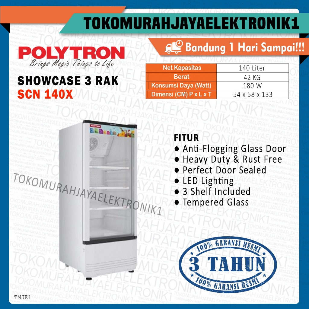 Showcase POLYTRON  3 Rak SCN 140X Fastcool Garansi Resmi
