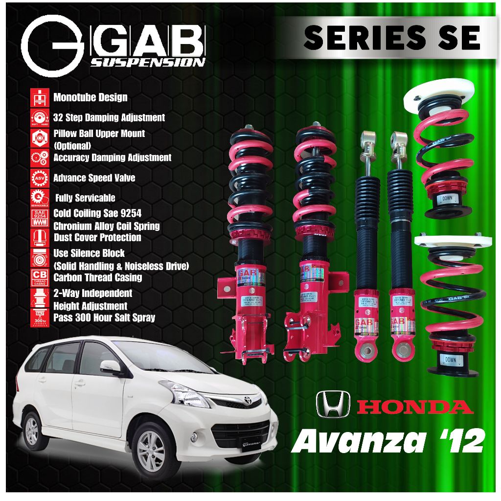 GAB SE Series coilover untuk AVANZA 12+