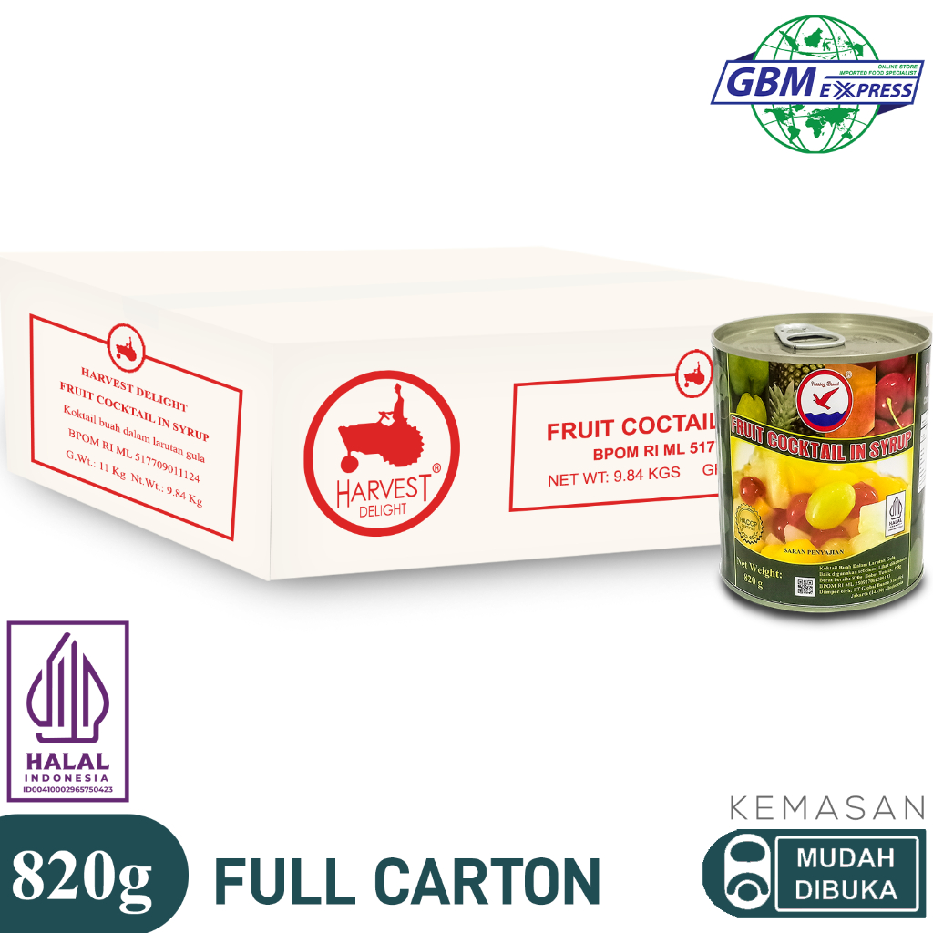 

Herring Brand Full Carton Canned Fruit Cocktail in Syrup - 12Pcs