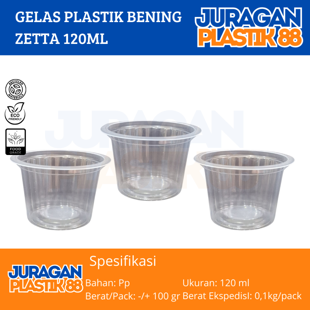 Gelas Plastik Bening Zetta 120ml | Gelas Bening Plastik
