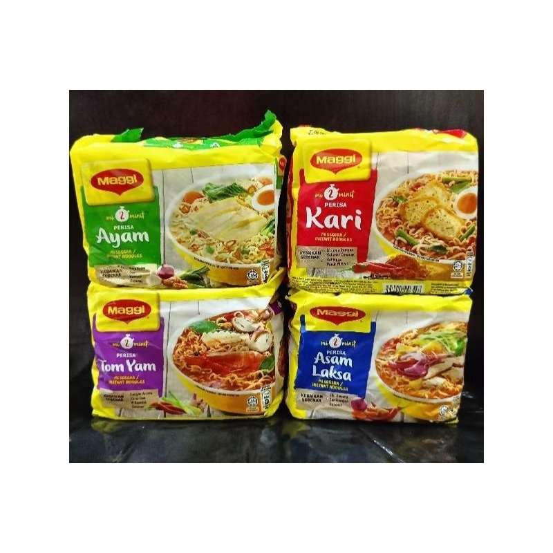 Mie mi instant Maggi isi 5pcs mie maggi kari ayam tomyam mie mi maggi