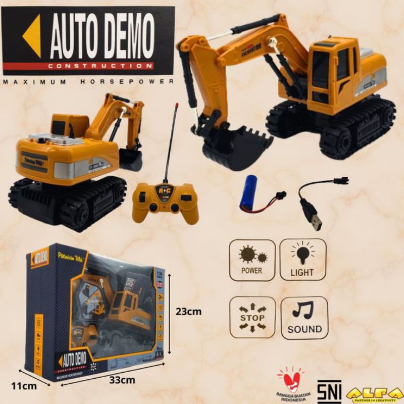 Mainan anak rc mobil remote control excavator bis jalan