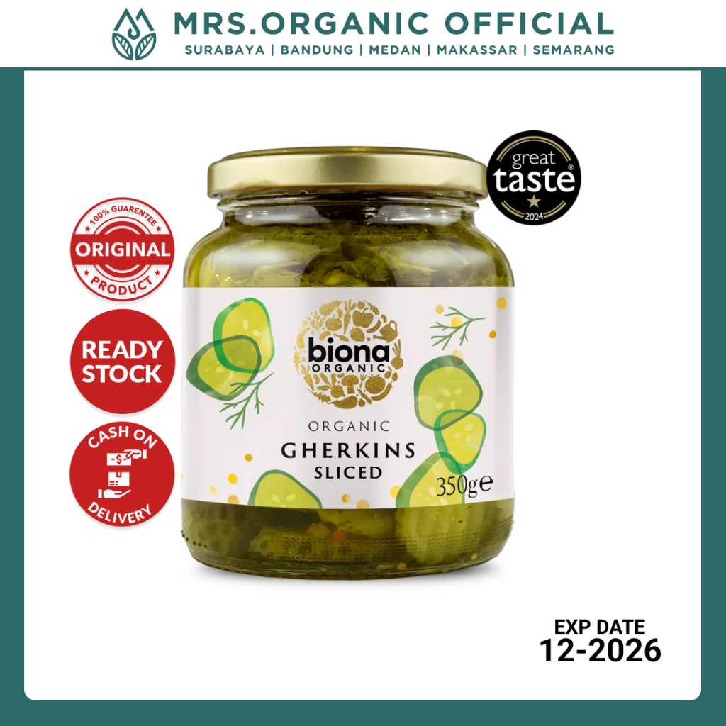 

Acar Mentimun Organik Biona Organic Gherkin Slices 350 Gr