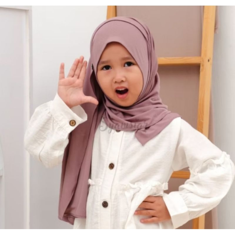 Jilbab Instan Pashmina Kancing Anak Jersey Premium hijab Jersey / HIJAB PASHMINA KANCING ANAK