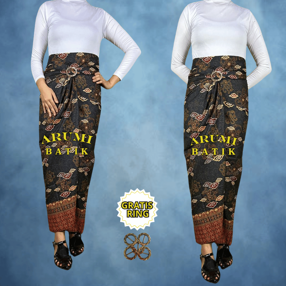 Rok lilit batik modern / rok lilit batik kain lilit / lilit batik modern Motif Megamendung Gold