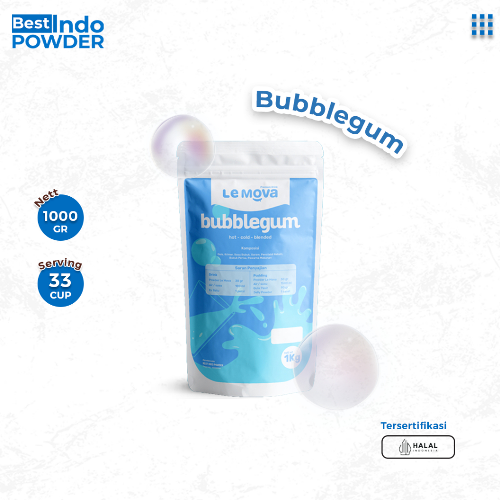 

BUBUK PERMEN KARET LEMOVA 1Kg / POWDER BUBBLEGUM / BUBUK MINUMAN 1Kg