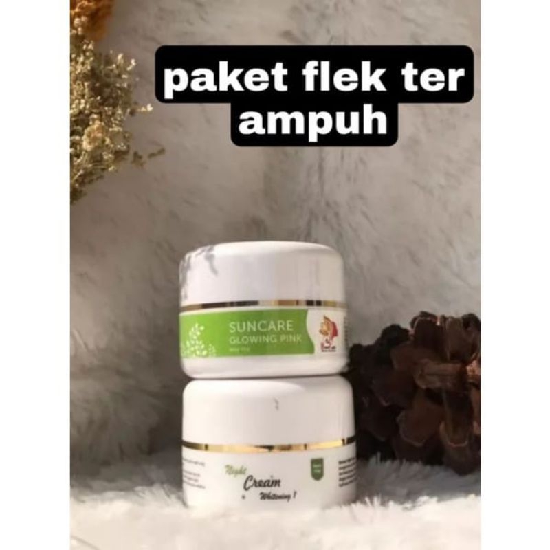 PAKET UNTUK FLEK BANDEL DAN SUSAH PUTIH UNTUK WAJAH KERING NORMAL DAN KUSAM ( Suncare Glowing Pink d
